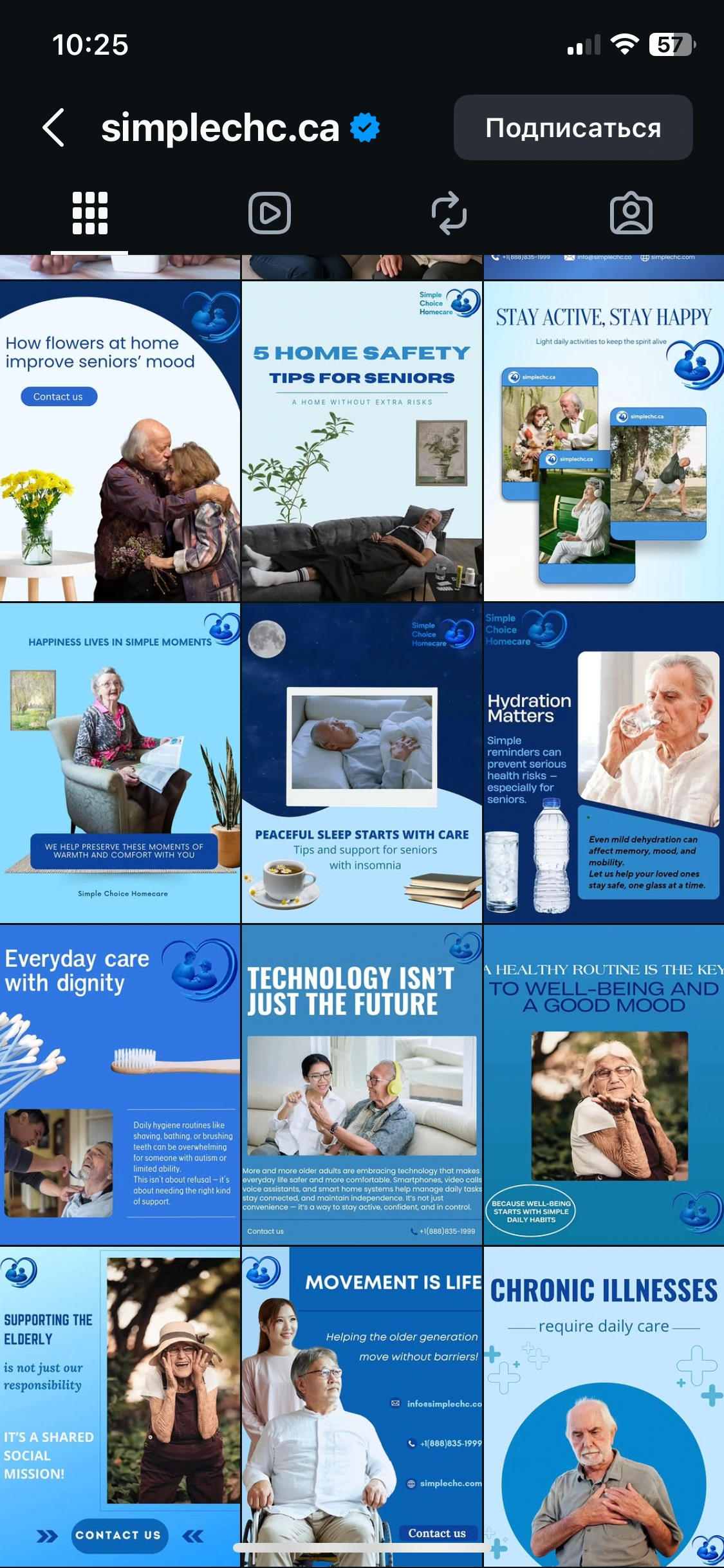 Social media content and digital creatives for Simple Choice Homecare